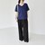 quaranciel:〈接触冷感/汗染み防止加工/洗濯機可能〉Vネック タック ハーフスリーブ TEE