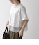 〈洗濯機可能〉ジップ レース ヘム ハーフスリーブ TEE