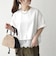 〈洗濯機可能〉ジップ レース ヘム ハーフスリーブ TEE