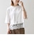 〈洗濯機可能〉ジップ レース ヘム ハーフスリーブ TEE