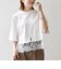〈洗濯機可能〉ジップ レース ヘム ハーフスリーブ TEE