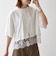 〈洗濯機可能〉ジップ レース ヘム ハーフスリーブ TEE