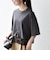 〈洗濯機可能〉ジップ レース ヘム ハーフスリーブ TEE