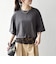 〈洗濯機可能〉ジップ レース ヘム ハーフスリーブ TEE