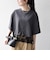 〈洗濯機可能〉ジップ レース ヘム ハーフスリーブ TEE