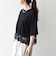 〈洗濯機可能〉ジップ レース ヘム ハーフスリーブ TEE