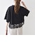 〈洗濯機可能〉ジップ レース ヘム ハーフスリーブ TEE