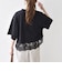 〈洗濯機可能〉ジップ レース ヘム ハーフスリーブ TEE