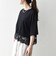 〈洗濯機可能〉ジップ レース ヘム ハーフスリーブ TEE