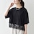 〈洗濯機可能〉ジップ レース ヘム ハーフスリーブ TEE