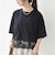 〈洗濯機可能〉ジップ レース ヘム ハーフスリーブ TEE