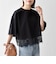 〈洗濯機可能〉ジップ レース ヘム ハーフスリーブ TEE