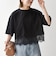 〈洗濯機可能〉ジップ レース ヘム ハーフスリーブ TEE