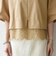 〈洗濯機可能〉ジップ レース ヘム ハーフスリーブ TEE