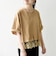 〈洗濯機可能〉ジップ レース ヘム ハーフスリーブ TEE