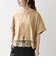 〈洗濯機可能〉ジップ レース ヘム ハーフスリーブ TEE