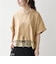 〈洗濯機可能〉ジップ レース ヘム ハーフスリーブ TEE
