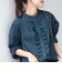 《追加予約》【WEB限定】〈手洗い可能〉チェック フリル ロングスリーブ シャツ（グリーン）