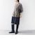【WEB限定】〈手洗い可能〉チェック フリル ロングスリーブ シャツ（ベージュ）