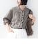【WEB限定】〈手洗い可能〉チェック フリル ロングスリーブ シャツ（ベージュ）