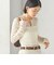 〈手洗い可能〉シュリンク レース ヘンリーネック 2WAY プルオーバー