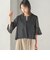 〈手洗い可能〉シャンブレー カラミ ノーカラー ジャケット