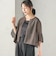 〈手洗い可能〉シャンブレー カラミ ノーカラー ジャケット