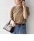 SHIPS Colors:〈手洗い可能〉シアー ポリエステル ベロア 5分袖 トップス◇