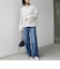 【WEB限定】〈手洗い可能〉ボーダー ポンチ レースカフス トップス◇