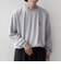 【SHIPS any別注】ohwell: ワンポイント ロゴ 刺繍 ミジンボーダー Tシャツ(ロンT)◇