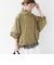 【WEB限定】〈手洗い可能〉レース ヘム スタンド ネック ギャザー ブルゾン