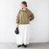 【WEB限定】〈手洗い可能〉レース ヘム スタンド ネック ギャザー ブルゾン