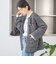 〈手洗い可能〉ミディ丈 ミックス ニット ジャケット