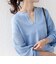 【WEB限定】〈手洗い可能〉配色 ステッチ アイレット スキッパー ニット