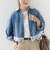 【WEB限定】〈手洗い可能〉ライトオンス レース コンビ デニム ロングスリーブ シャツ