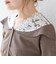 【WEB限定】〈手洗い可能〉レース ビッグ カラー ニット カーディガン