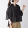 【WEB限定】〈手洗い可能〉シアー ドット レギュラーカラー ギャザー シャツ