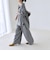 〈洗濯機可能〉ウールライク Vネック スキッパー シャツ & ワイド パンツ セットアップ