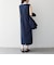〈洗濯機可能〉カーブネック ノースリーブ ワンピース［NAVY BLUE］