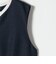 〈洗濯機可能〉カーブネック ノースリーブ ワンピース［NAVY BLUE］