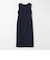 〈洗濯機可能〉カーブネック ノースリーブ ワンピース［NAVY BLUE］