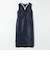 〈洗濯機可能〉カーブネック ノースリーブ ワンピース［NAVY BLUE］