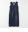 〈洗濯機可能〉カーブネック ノースリーブ ワンピース［NAVY BLUE］
