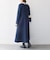〈洗濯機可能〉レースカラー ロング スリーブ ワンピース［NAVY BLUE］