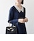 〈洗濯機可能〉レースカラー ロング スリーブ ワンピース［NAVY BLUE］