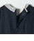 〈洗濯機可能〉レースカラー ロング スリーブ ワンピース［NAVY BLUE］
