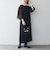 《一部追加予約》〈手洗い可能〉シアー ドット コンビ ワンピース ［NAVY BLUE］