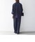 〈洗濯機可能〉ウエスト ボタン 2タック セミワイド パンツ［NAVY BLUE］