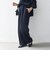〈洗濯機可能〉ウエスト ボタン 2タック セミワイド パンツ［NAVY BLUE］