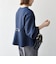 〈手洗い可能〉パフ スリーブ ノーカラー ジャケット［NAVY BLUE］